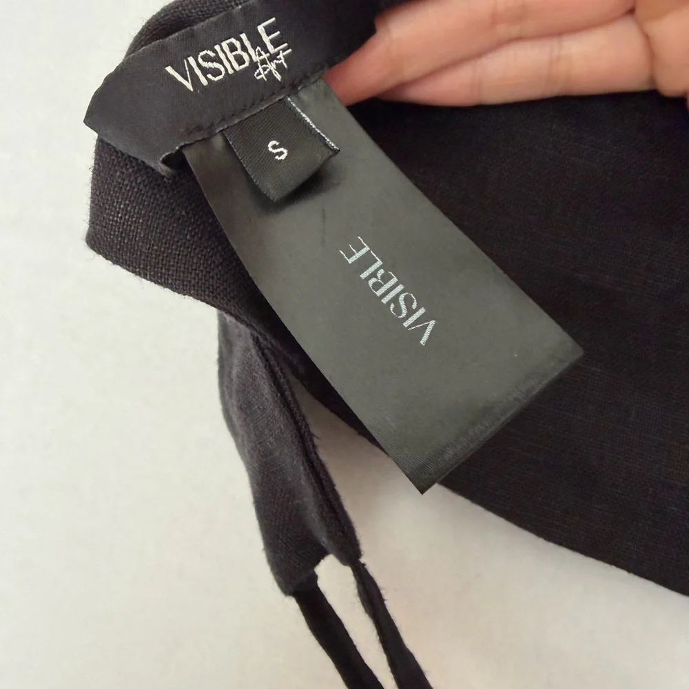 Visible Art Linen Sash Belt BLACK 100% Linen - Picture 4 of 6